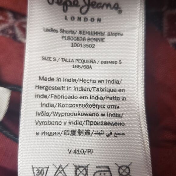 PEPE JEANS Ethnic Design Linen-Blend Shorts NWT - Picture 14 of 16